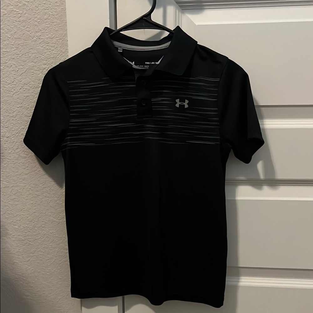 Under Armour Black Polo with Stripes